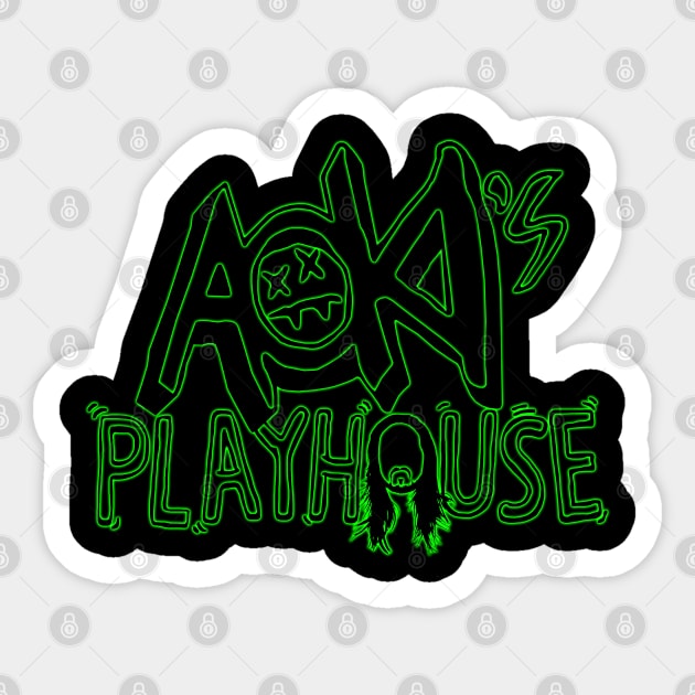 Techno House Music - aokis playhouse green fluo neon edition Sticker by BACK TO THE 90´S